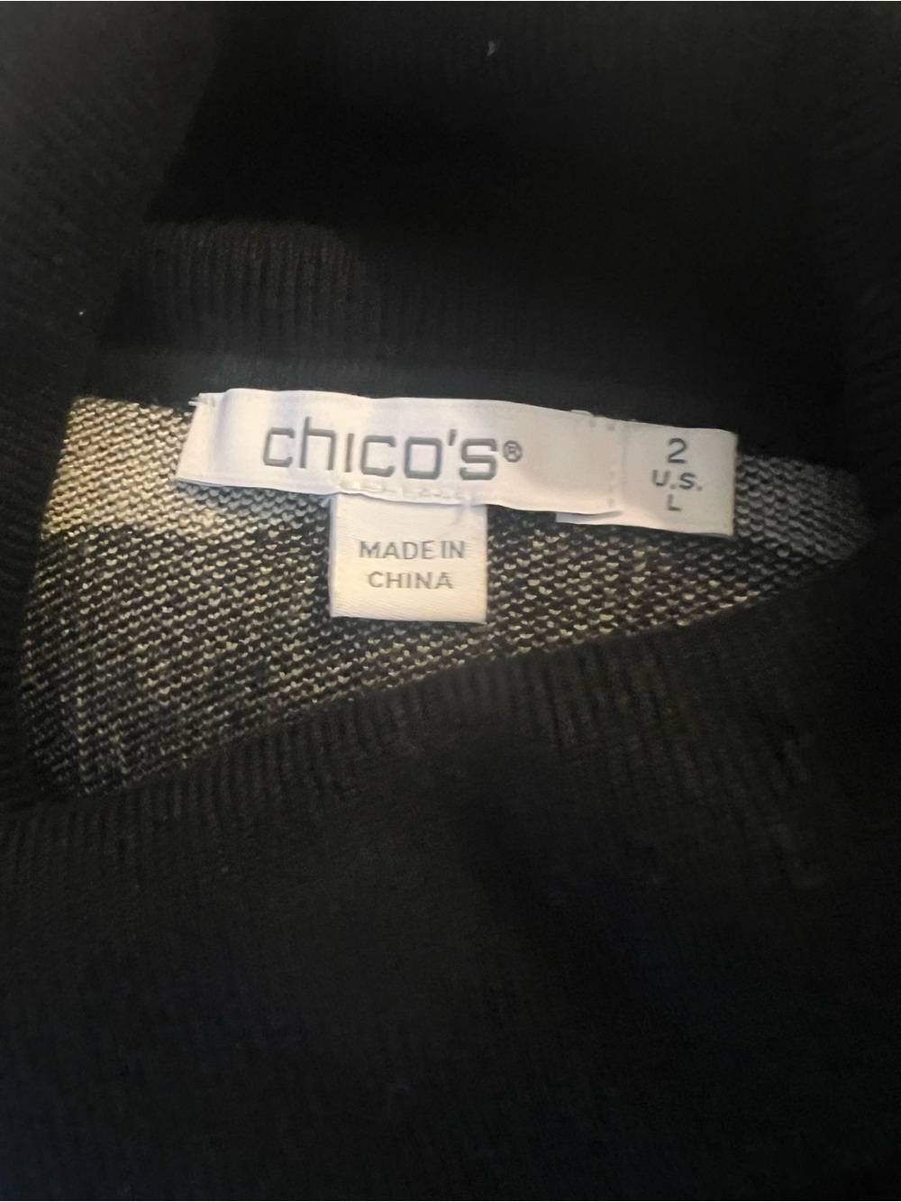 NWOT CHICOS BOUTIQUE ABSTRACT TURTLENECK SWEATER SZ 2/L/12 - Picture 8 of 9